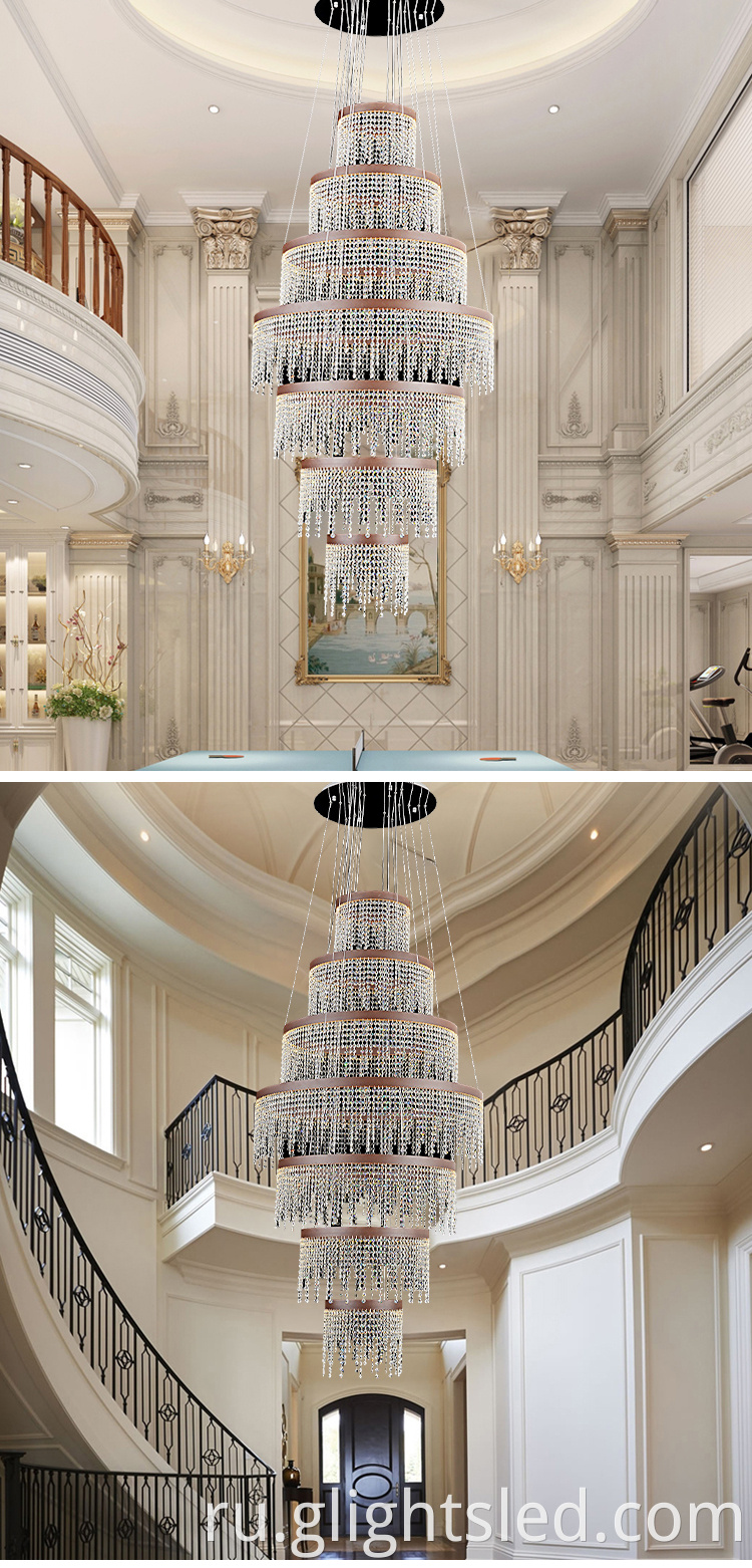 Новый стиль гостиной белый роскошный кристалл внутреннее украшение светодиодная люстра подвесной светильник